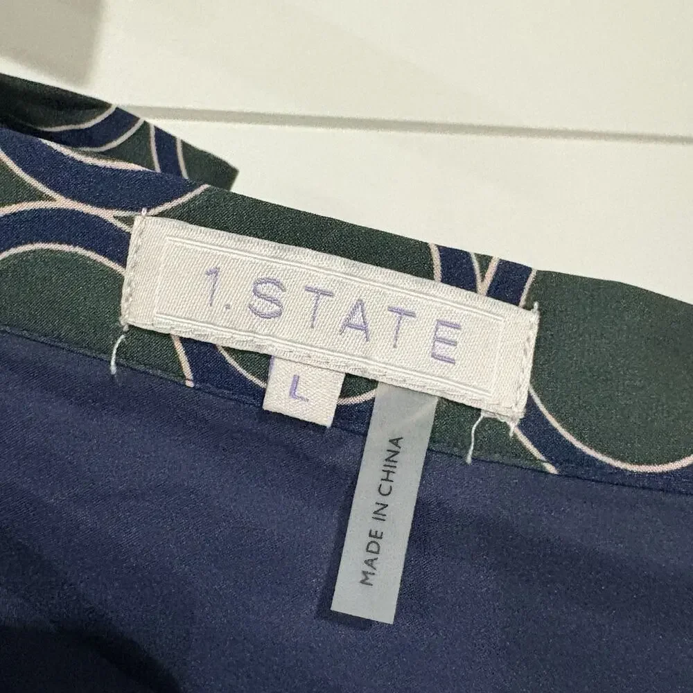 1 State | Short Skirt Mini Green Navy School Girl Preppy Circles- Size Large